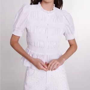 Maje Smocked Shirt Women's Top